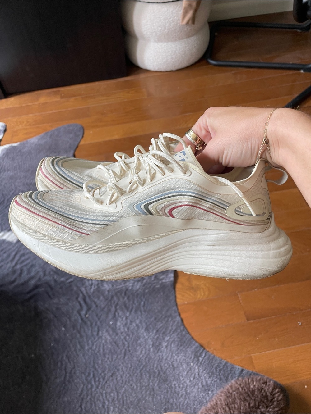 APL White and Red Women's Sneakers - Size 7.5